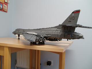 Illustration for article titled Giant LEGO B-1B Bomber Escorted by Fighters, Hawkeye Aircraft